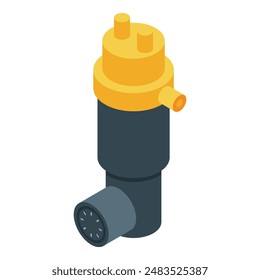 Detailed 3d isometric illustration of a car ignition coil component on a white background