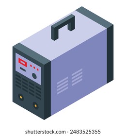 Detailed 3d isometric illustration of a modern. Compact. And portable generator as a standby power supply for emergency equipment. With a battery and fuel source. Suitable for outdoor events