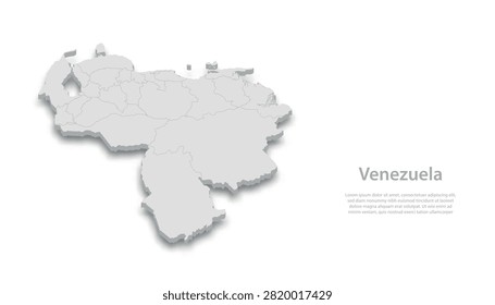 Detailed 3D relief map of Venezuela, showcasing the country's unique geography and topography. Perfect for educational materials or travel presentations.