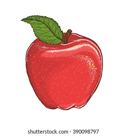 Detailed 3D vector Illustration apple fruit. Beautiful red object isolated.For greeting cards and invitations of wedding,birthday and other seasonal holiday.Cloth design, wallpaper,wrapping,logo,icon.