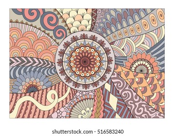 Detailed abstract colorful floral mandala circle for background,banner,card and so on. Stock Vector