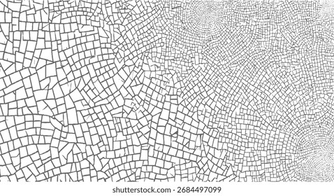 Patrón abstracto detallado de grietas irregulares y líneas que forman una superficie texturizada.