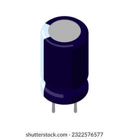A detailed and accurate vector illustration of a polarized capacitor