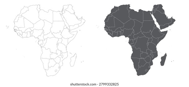 
Detailed Africa Map vector illustraton
