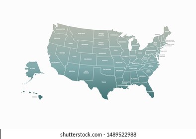 detailed america map. graphic vector of united states map