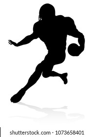 Detailed American Football player sports silhouette