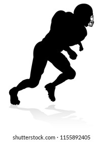 Detailed American Football player sports silhouette