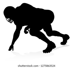 Detailed American Football player sports silhouette