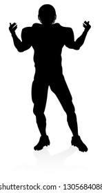 Detailed American Football player sports silhouette