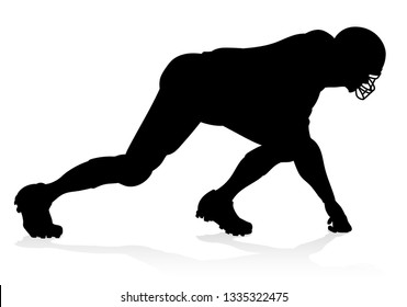 Detailed American Football player sports silhouette