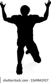 Detailed American Football player sports silhouette