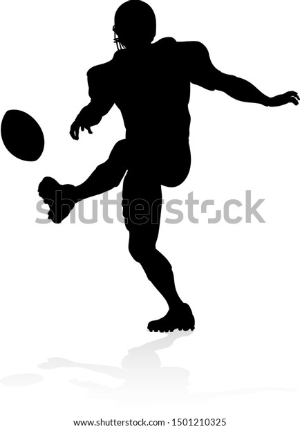 Detailed American Football Player Sports Silhouette Stock Vector ...