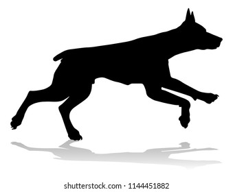 A detailed animal silhouette of a pet dog