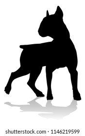 A detailed animal silhouette of a pet dog