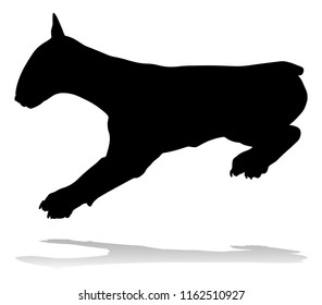 A detailed animal silhouette of a pet dog