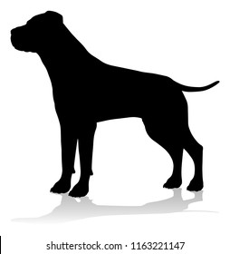 A detailed animal silhouette of a pet dog