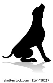 A detailed animal silhouette of a pet dog