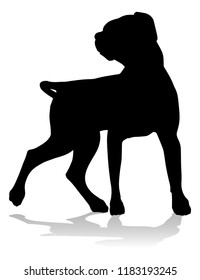 A detailed animal silhouette of a pet dog