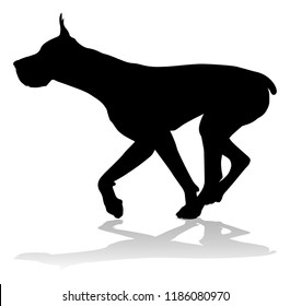 A detailed animal silhouette of a pet dog