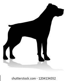 A detailed animal silhouette of a pet dog