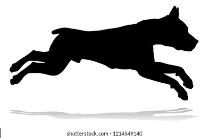 A detailed animal silhouette of a pet dog