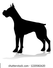 A detailed animal silhouette of a pet dog