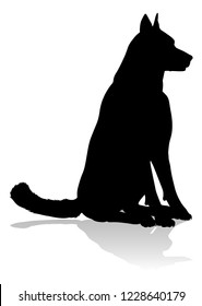 A detailed animal silhouette of a pet dog