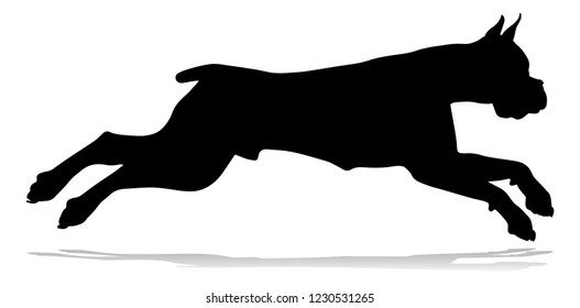 A detailed animal silhouette of a pet dog