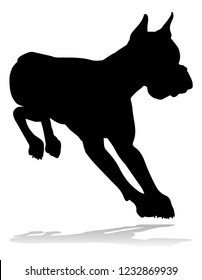 A detailed animal silhouette of a pet dog