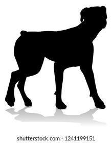 A detailed animal silhouette of a pet dog