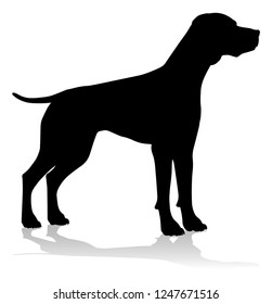 A detailed animal silhouette of a pet dog