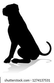 A detailed animal silhouette of a pet dog