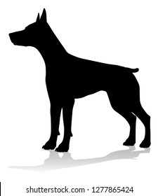 A detailed animal silhouette of a pet dog