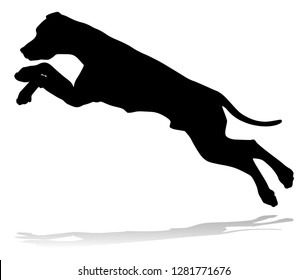 A detailed animal silhouette of a pet dog