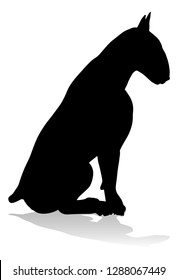 A detailed animal silhouette of a pet dog