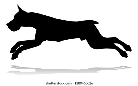 A detailed animal silhouette of a pet dog