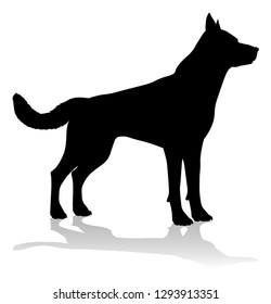 A detailed animal silhouette of a pet dog