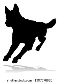 A detailed animal silhouette of a pet dog