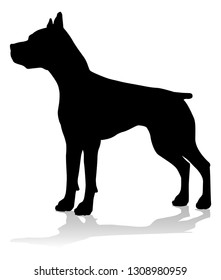 A detailed animal silhouette of a pet dog