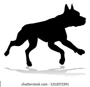 A detailed animal silhouette of a pet dog