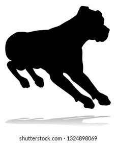 A detailed animal silhouette of a pet dog