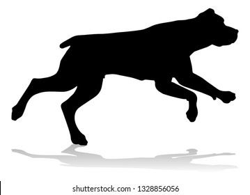 A detailed animal silhouette of a pet dog