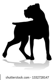 A detailed animal silhouette of a pet dog