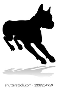 A detailed animal silhouette of a pet dog