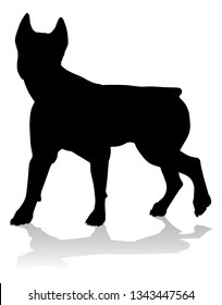 A detailed animal silhouette of a pet dog