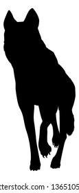 A detailed animal silhouette of a pet dog