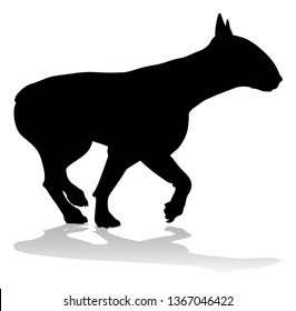 A detailed animal silhouette of a pet dog