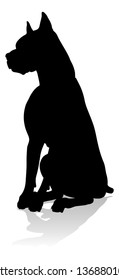A detailed animal silhouette of a pet dog
