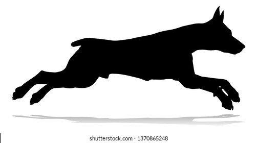 A detailed animal silhouette of a pet dog