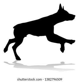A detailed animal silhouette of a pet dog